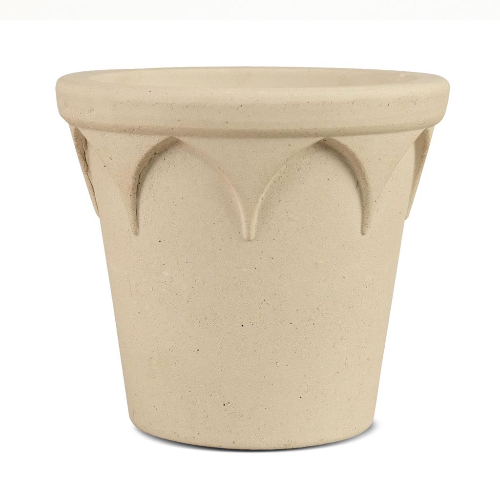 Beige Blumentopf Übertopf Töpferton Keramiktopf, Durchmesser 23cm, Höhe 14,5cm