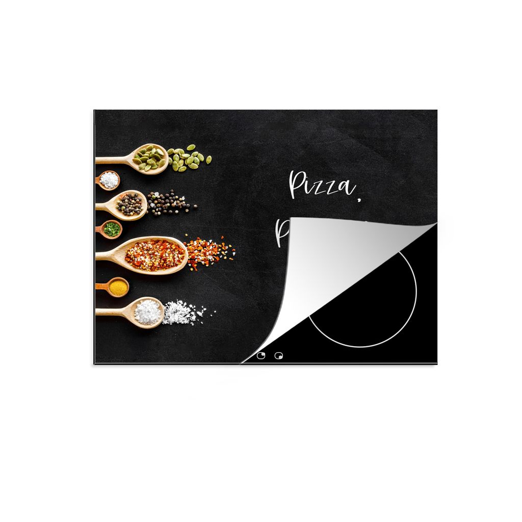 KitchenYeah Herdabdeckplatte Pizza, Pasta & Wein - Induktionsschutz - Lebensmittelliebhaber - Sprüche - Zitate - Abdeckplatte Induktion , 57x51c...