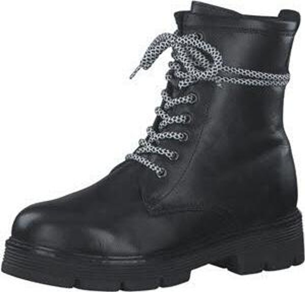 Marco Tozzi Damen Boots Stiefelette Gefüttert Schnürer Modeschuh schwarz 36