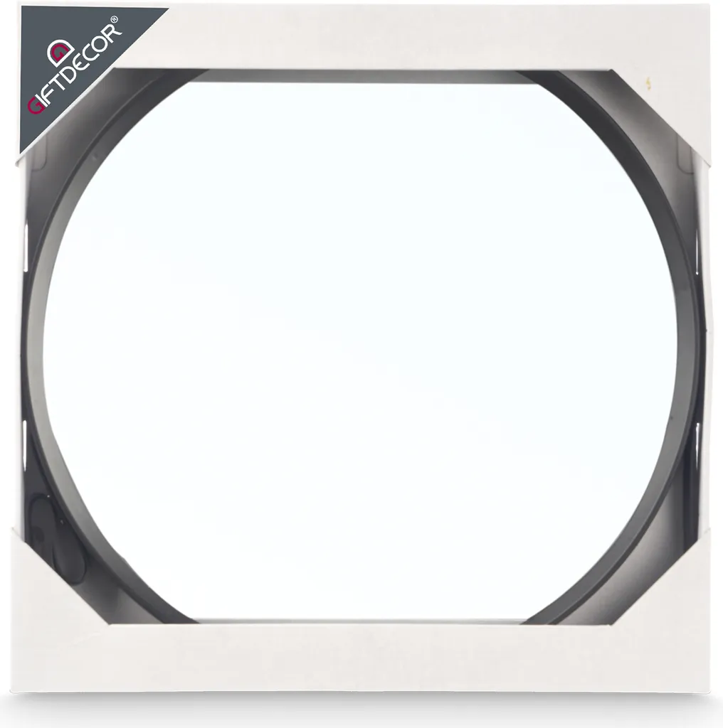 Grand miroir mural rond noir Ø 53 cm pour salon et entrée contemporaine