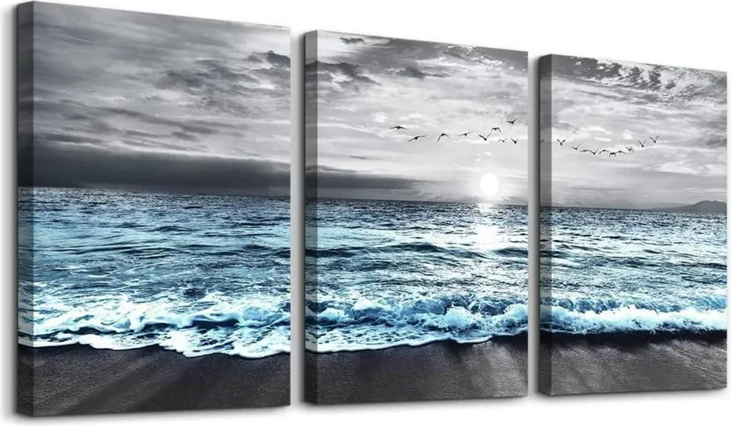 Tableau contemporain Lever de soleil sur la plage - Toile 40x30 cm