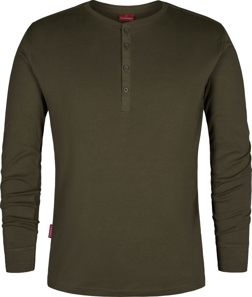 F. Engel Standard Grandad langarm-Shirt, Forest Green, Gr. L