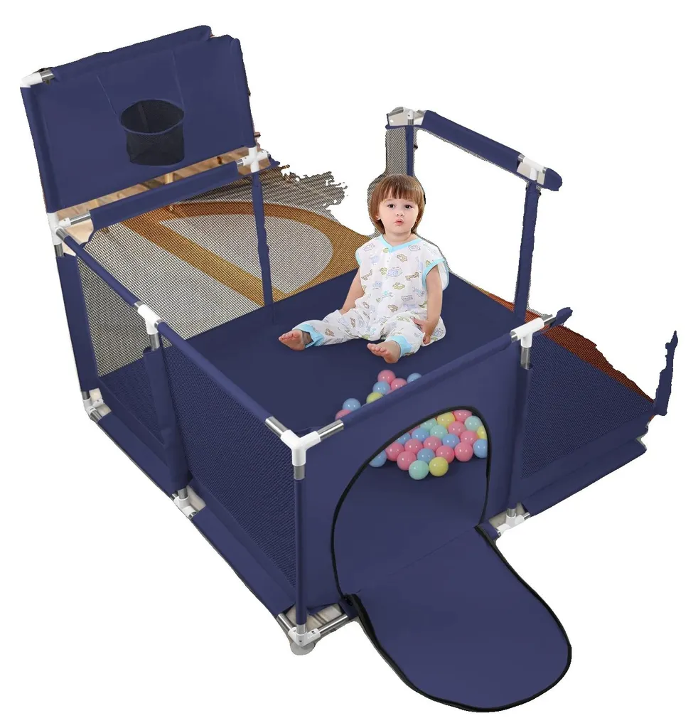 Aire de jeux extérieure sécurisée bleu marine - Modèle Marine-X600