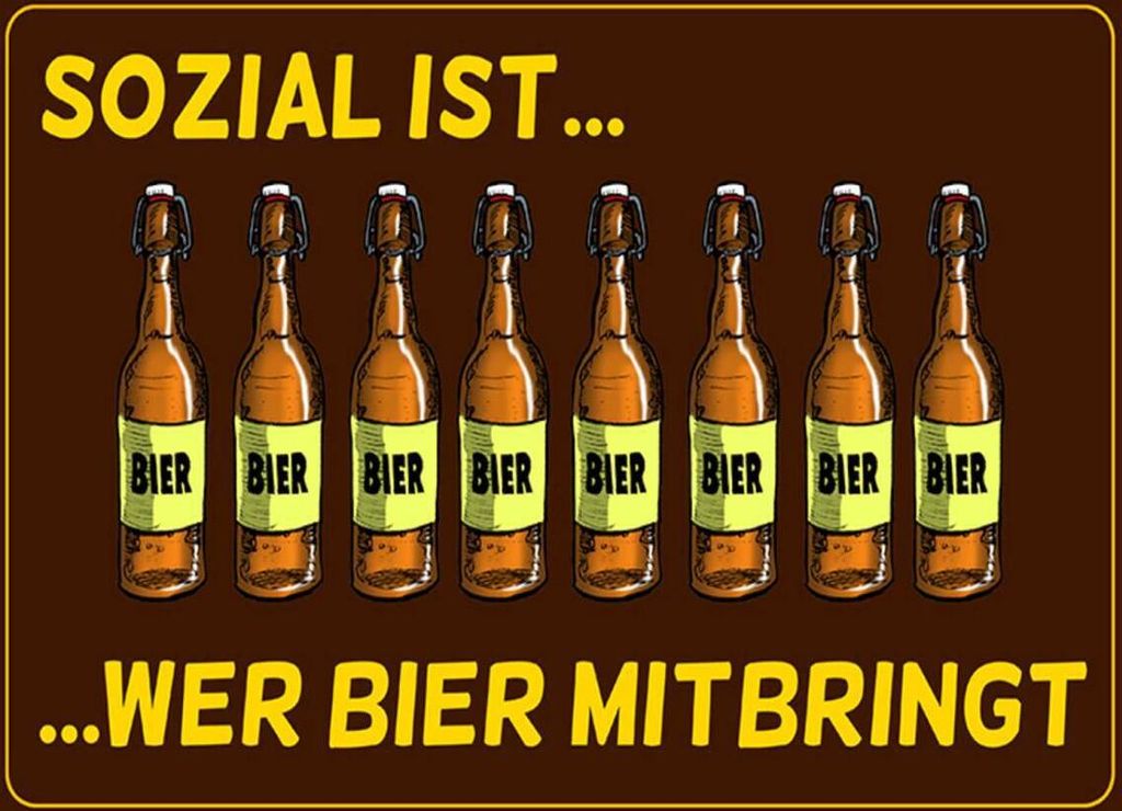 vianmo Holzschild 30x40 cm sozial ist wer Bier mitbringt Produktbild 