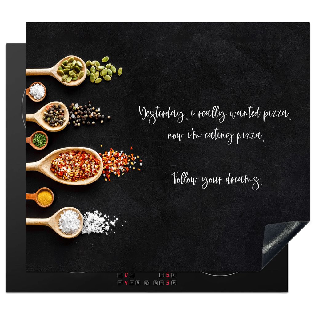 KitchenYeah Herdabdeckplatte Pizzaliebhaber - Gestern wollte ich unbedingt eine Pizza - Sprichwörter - Zitate , 60x52cm, Küche Deko, Glaskerami...