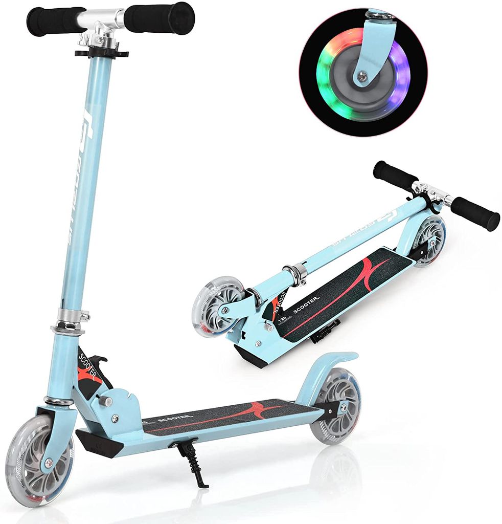 2-Rad Cityroller Kinderroller Aluminium Scooter Tretroller LED Leuchträder 