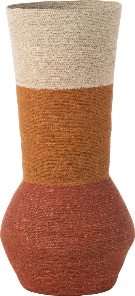 J-Line Vase Lignes Herbe de mer Naturel Rouge Terracotta - 45cm