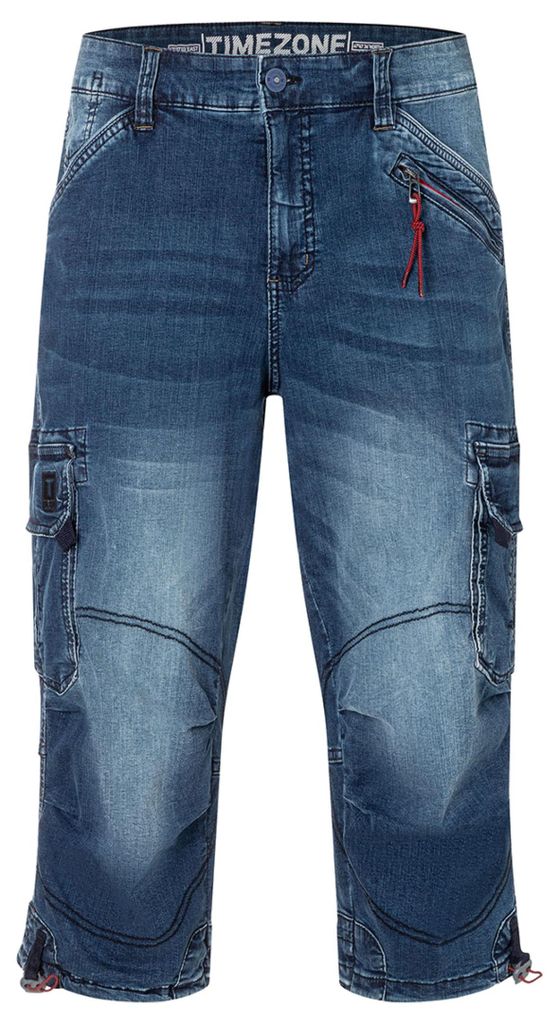 Timezone Gerade Cargoshorts Wadenlang Reißverschluss Taschen Größe: 31W