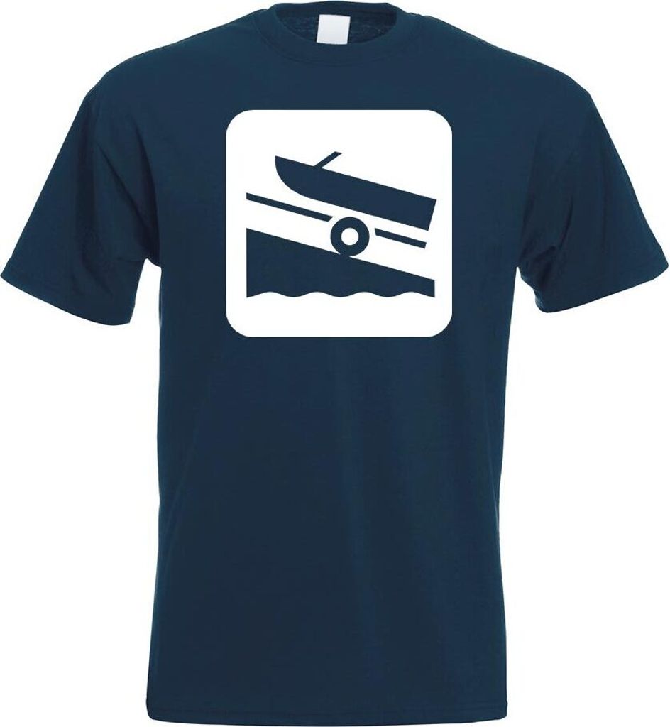 Kiwistar - T-Shirt - Navy - Slippen Schifffahrt Piktogramme Herren Funshirt Bedruckt Design Sprüche Spruch Motive - mit Motiv Bedruckt - Funshirt ...