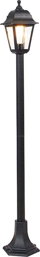 QAZQA - Klassisch I Antik Klassische Laterne schwarz 122 cm - Hauptstadt I Außenbeleuchtung - Kunststoff Länglich - LED geeignet E27