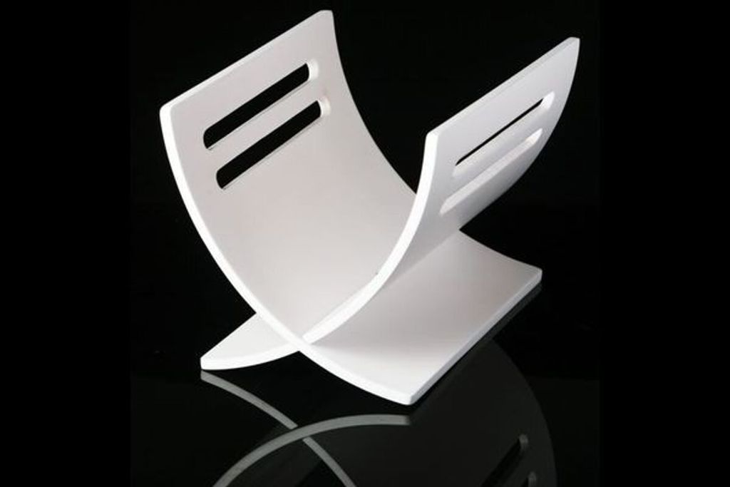 Casa Padrino Designer Zeitungsständer Klavierlack Weiß (26,5 x28x36cm)
