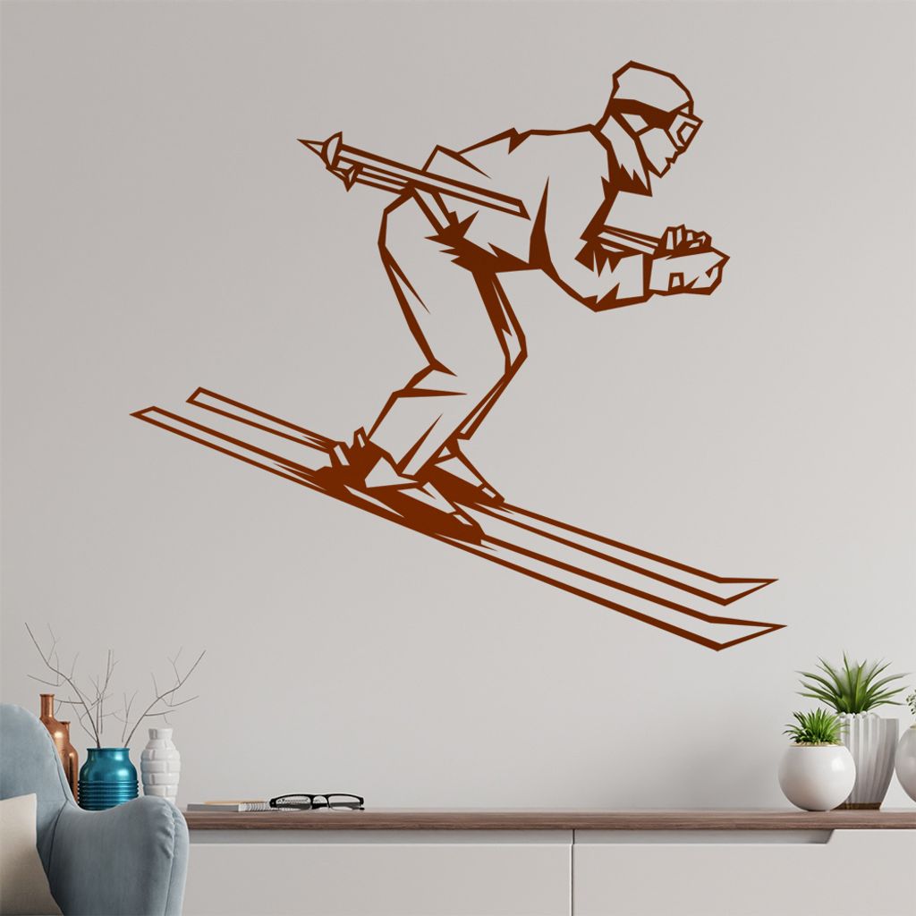 Schispringer Wandtattoo in 6 Größen - Wandaufkleber Wall Sticker - Dekoration, Küche, Wohnzimmer, Schlafzimmer, Badezimmer