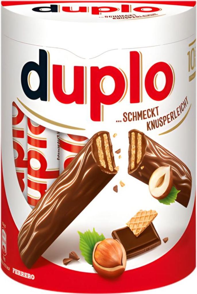 Duplo 10 tabliczek mlecznej czekolady z wafelkiem 182g Zdjęcie produktu 