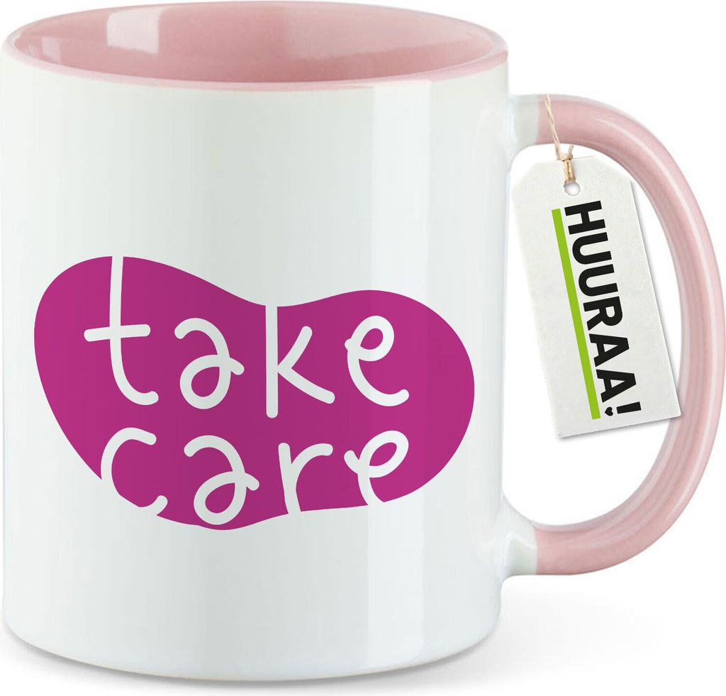 Huuraa Kaffeetasse Take Care Batch 330ml Rosa Keramik Kaffeebecher Geschenkidee