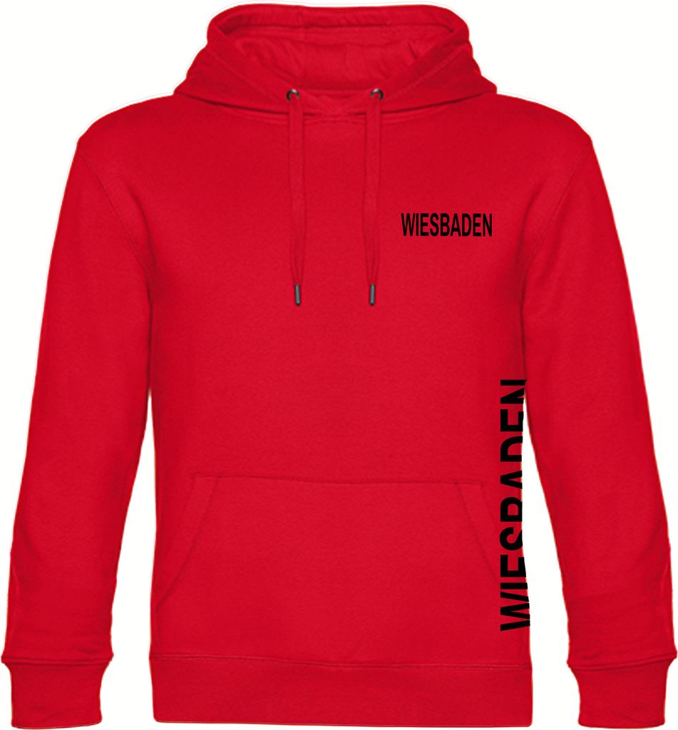 multifanshop Kapuzen Sweatshirt - Wiesbaden - Brust & Seite, rot, Größe 3XL