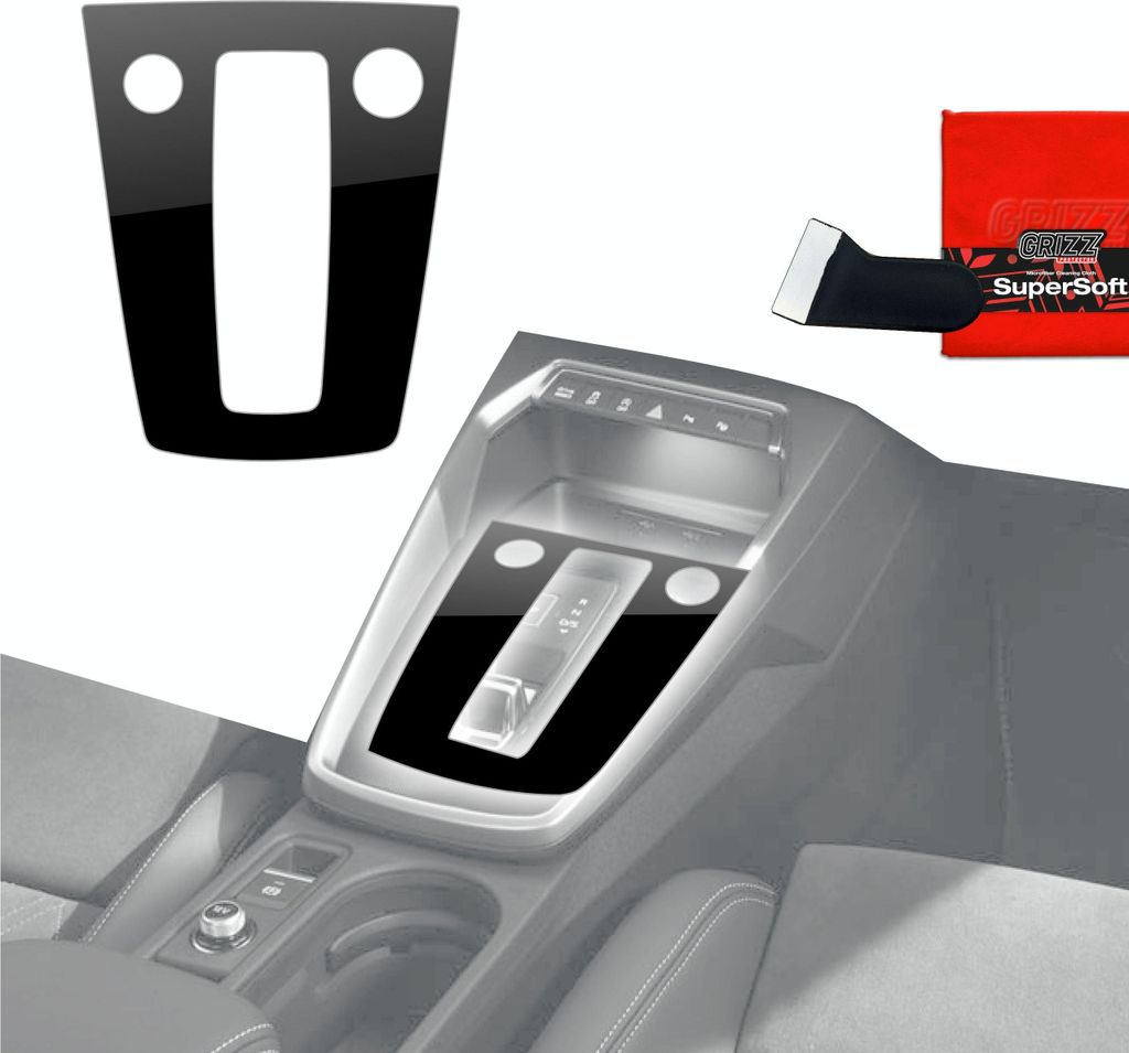Schutzfolien Grizz Protector für Mittelkonsole - Audi RS3 8Y (2020-2024) Schwarz Glanz