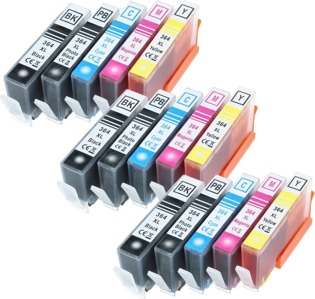 vhbw 15x Tintenpatronen kompatibel mit HP Photosmart B109fn, B210, B210a, B109f, B110A, B110C, B209, B209a, B109n, B110 Drucker + Chip (Kompatibel)