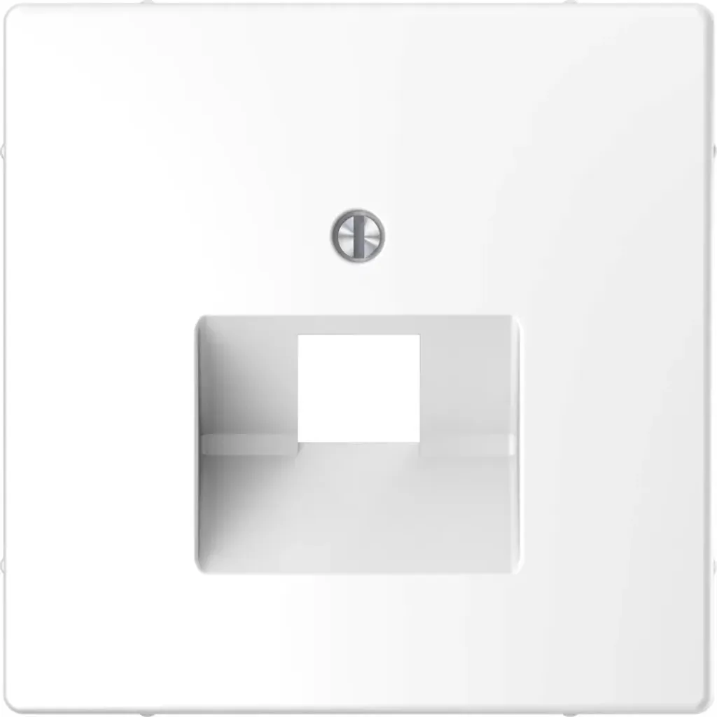 Plaque de finition Merten pour prise réseau simple blanc lotus Design