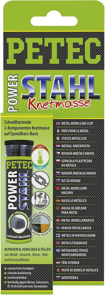Petec Power Stahl 2K Knetmasse Flüssigkleber Metall Produktbild 