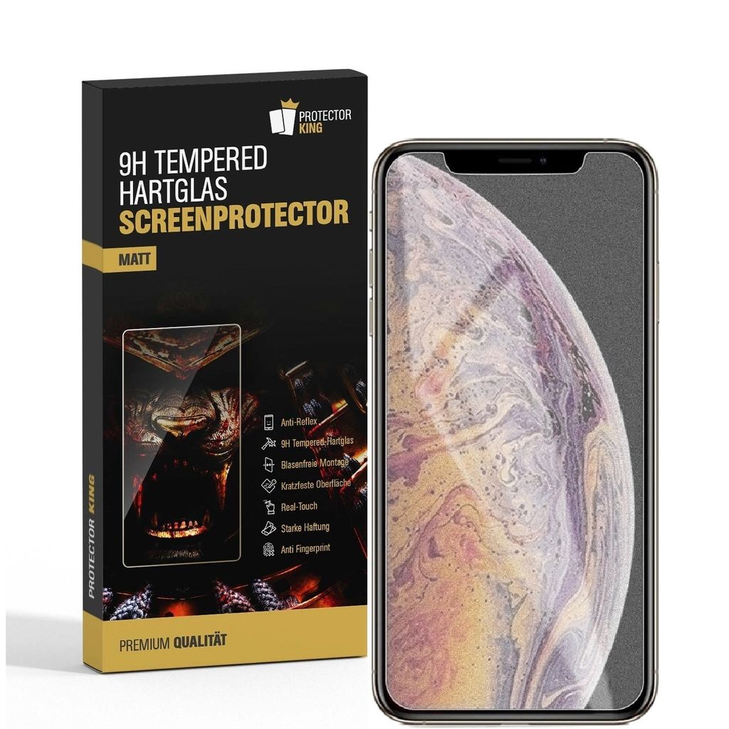 1x 9H Hartglas für iPhone XS Max Panzerfolie Displayschutz Schutzglas MATT Panzerglas Schutzfolie Anti Reflex Entspiegelt