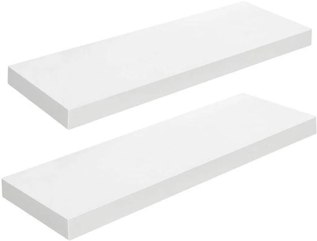 Étagère murale blanche à fixation invisible 60x20cm design minimaliste