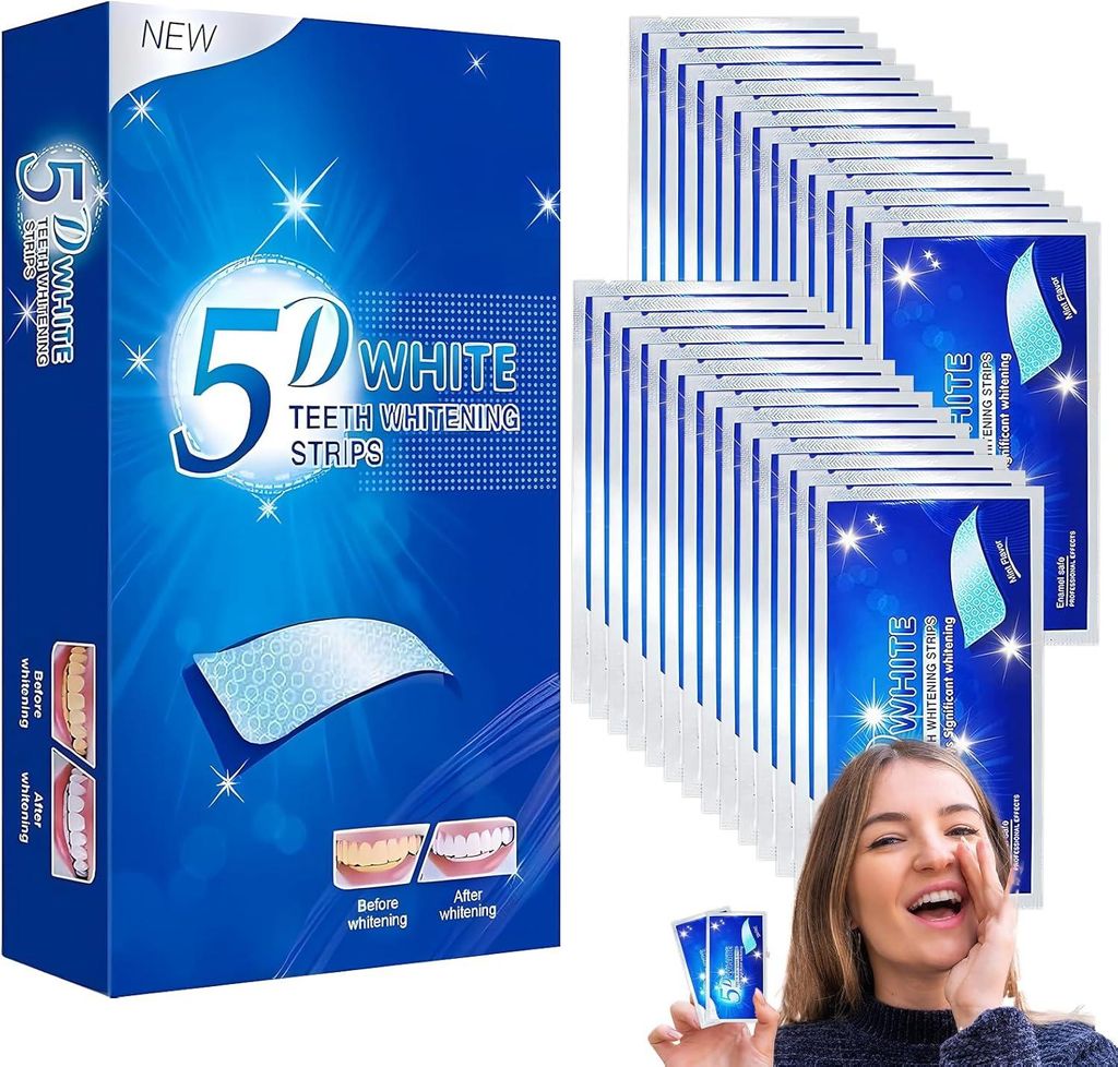 28 Stück Teeth Whitening Strips,Milde Zahnaufhellung Strips,Zahnstrips Für Weiße Zähne,Angenehm Und Erfrischend,Entfernt Zahnverfärbungen Wirksam
