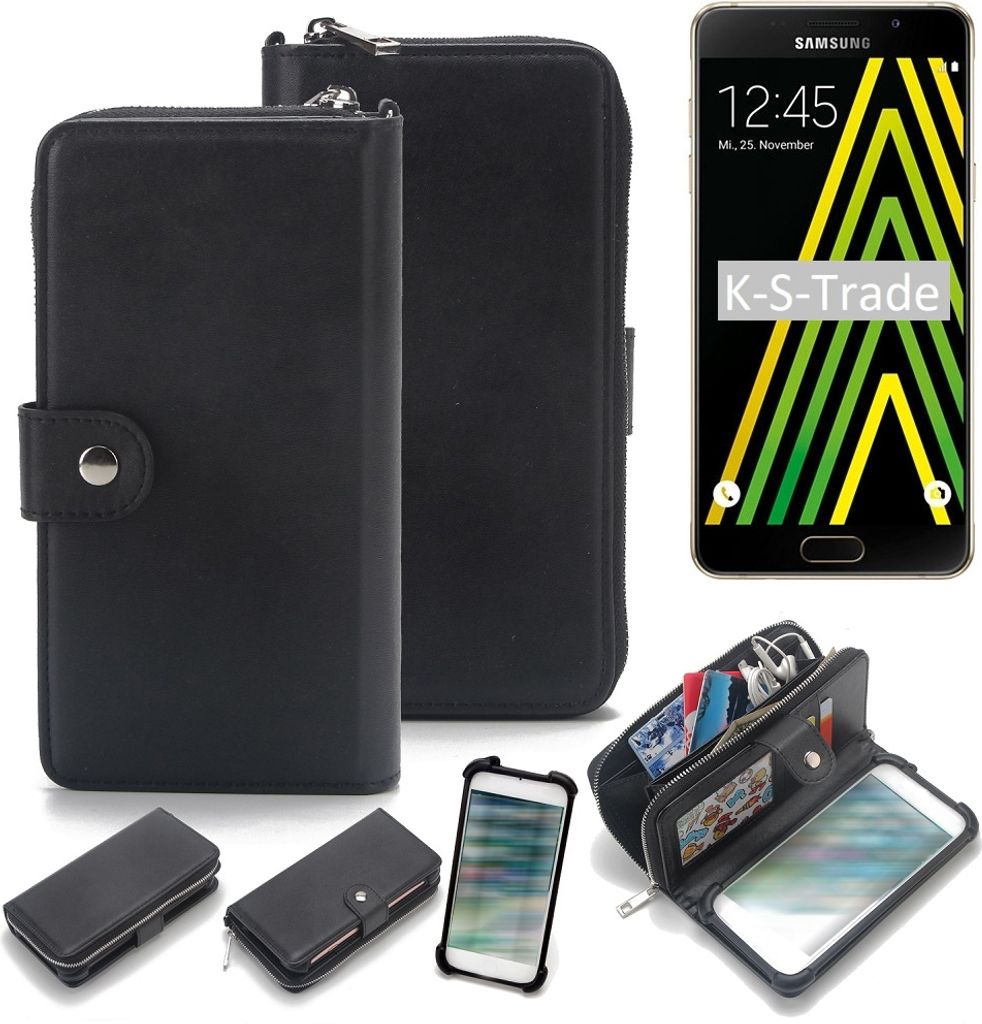 K-S-Trade 2in1 Handyhülle Schutzhülle kompatibel mit Samsung Galaxy A5 (2016) & Portemonnee Cover Handy Hülle Case Etui Geldbörse Wallet