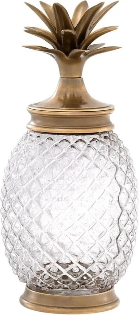 Bocal vintage en laiton massif motif ananas Casa Padrino accessoire chic
