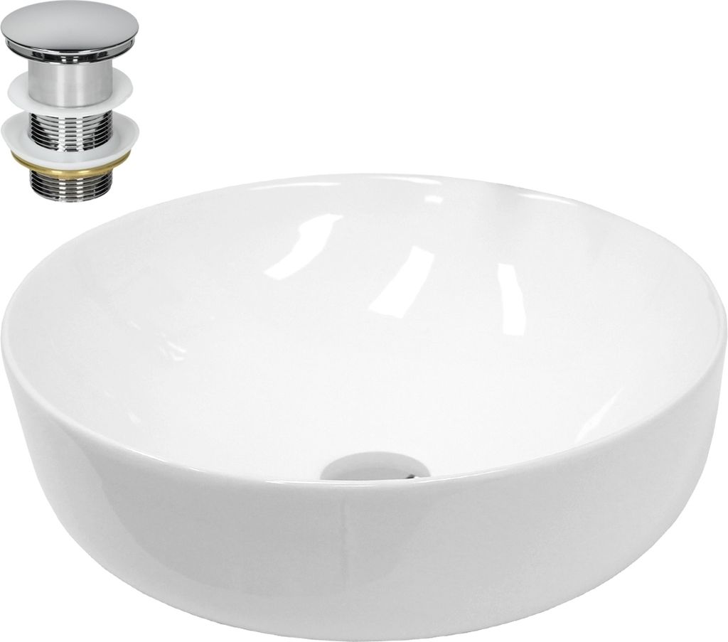 Lavabo LuxeBath Lavabo da appoggio rotondo, Ø 40x13,5 cm, Immagine del prodotto 
