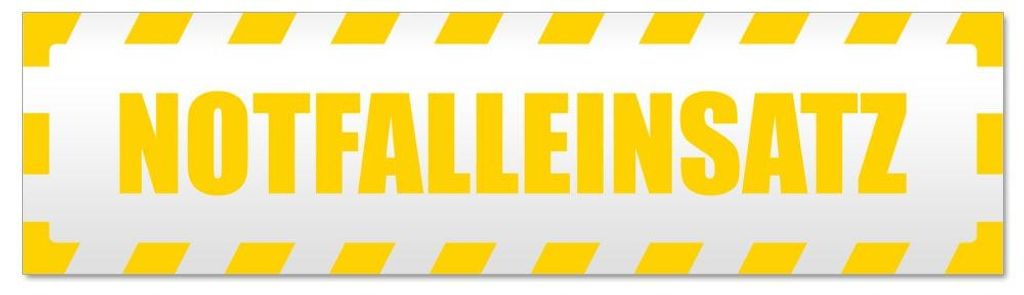 Kiwistar - Autoaufkleber - Gelb - 45 x 12 cm - Notfalleinsatz gestreift - Hinweis Aufkleber Sticker für Auto, Kfz, Fahrrad, PKW, LKW