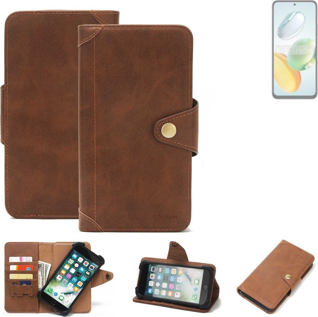 K-S-Trade Handyhülle kompatibel mit Honor Play 60 Plus Schutz Hülle Walletcase Bookstyle Tasche Case Handytasche Wallet Flipcase Cover Polyuretha...