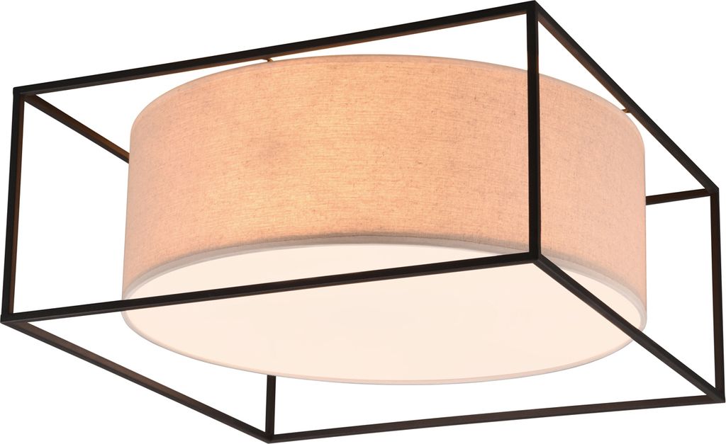 Lampa sufitowa ROSS czarno-beżowa 3xE27x25W tkanina Zdjęcie produktu 