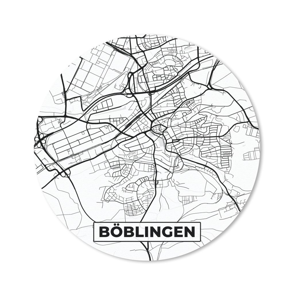 MuchoWow Mauspad Mousepad Böblingen - Karte - Stadtplan 30x30 cm - Mousepads - Maus Mat - Pad - Mausunterlage - Tischunterlage - Schreibtischmatten