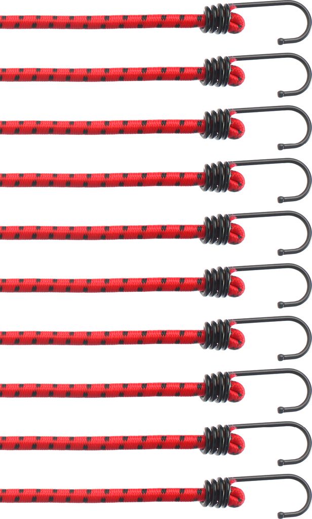 com-four 10-teiliges Set Gummispanner - Gepäckspanner - Expander mit Haken - Spanngummi zur Ladungssicherung - Spanngurt