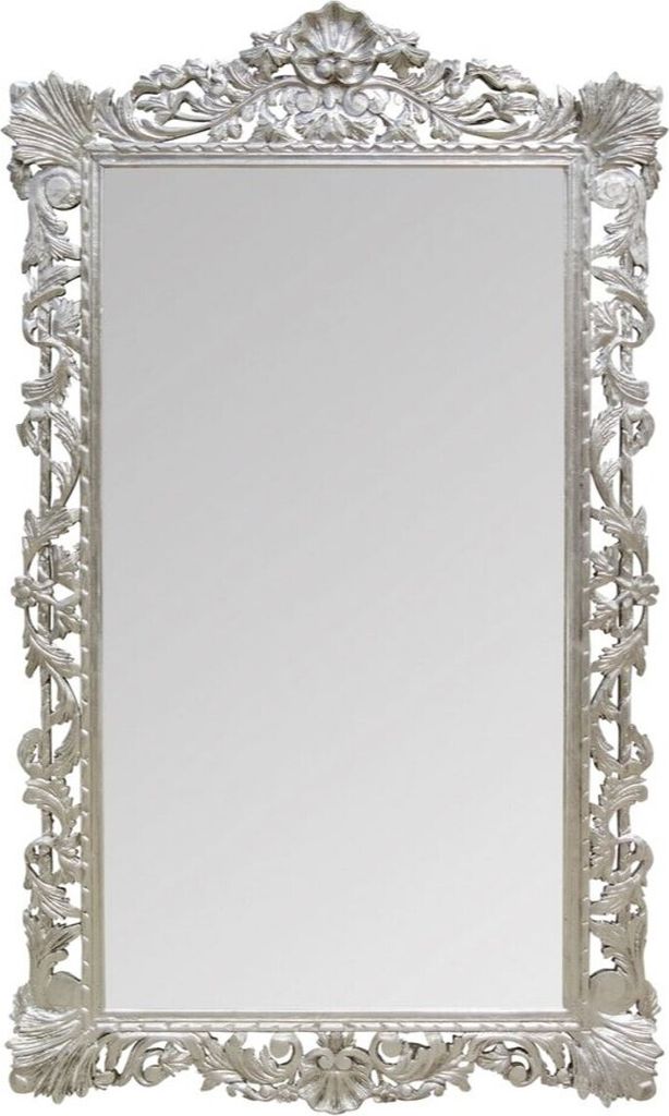Casa Padrino Barock Spiegel Silber 110 x H. 193 cm - Antik Stil Wandspiegel