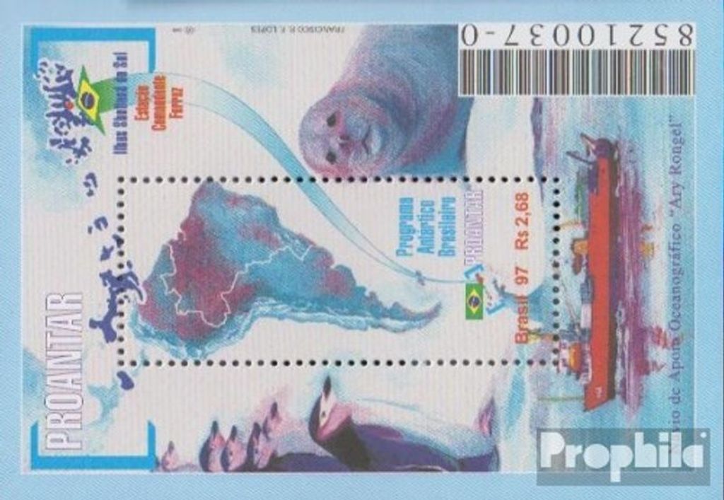 Briefmarken Brasilien 1997 Mi Block107 (kompl.Ausg.) postfrisch Antarktisprogramm