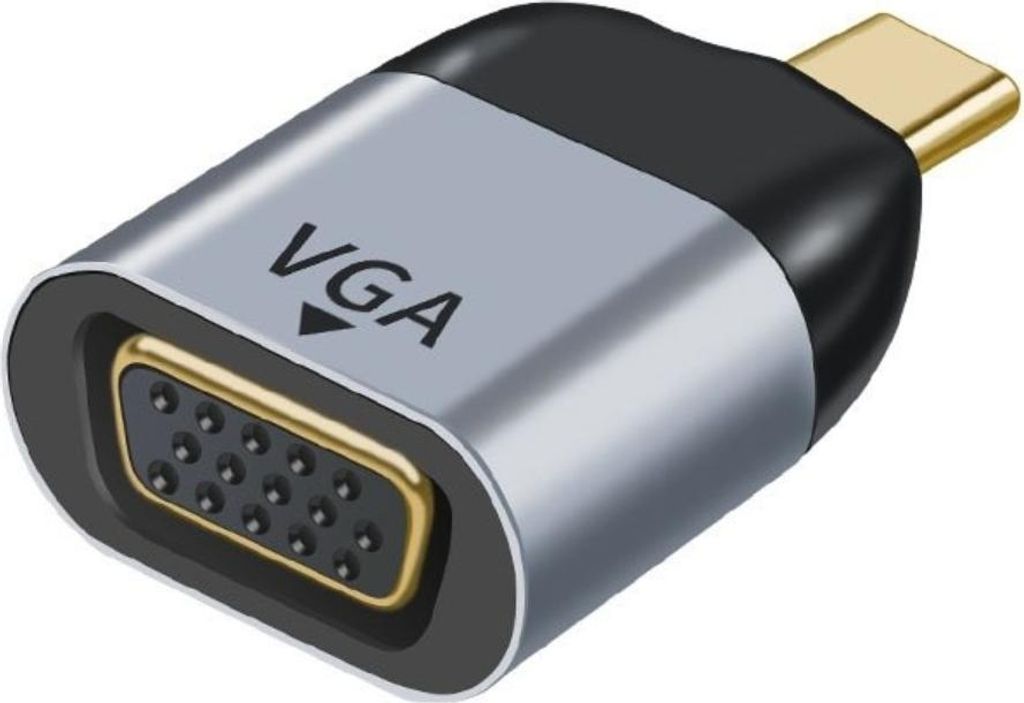 INF VGA Buchse auf USB-C Stecker Adapter - Aluminium Audio Video Konverter