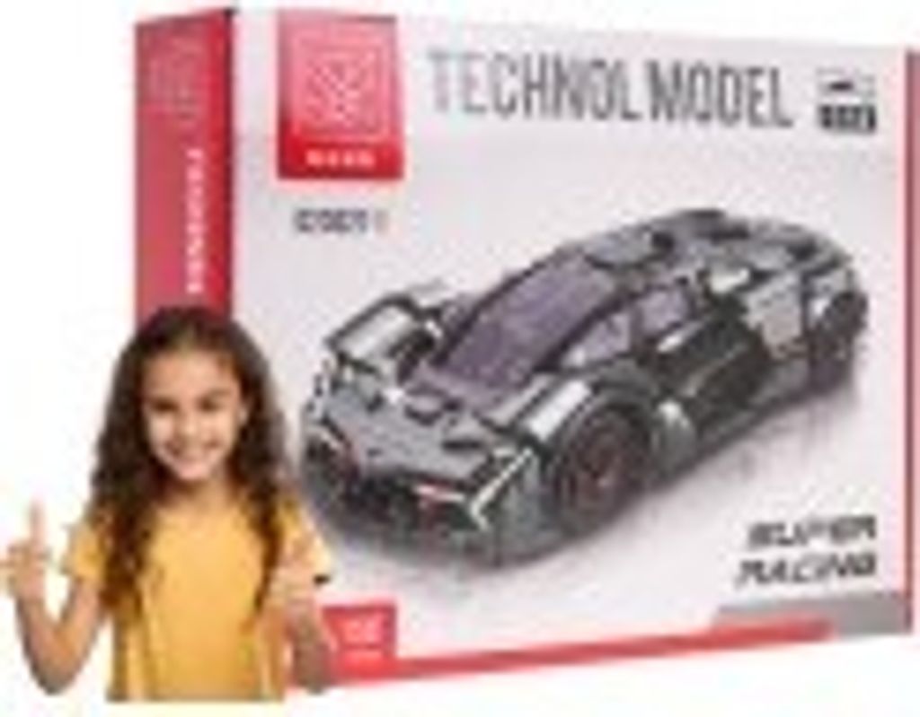 Graues Sportwagen-Bausteinset, 1512 Teile.