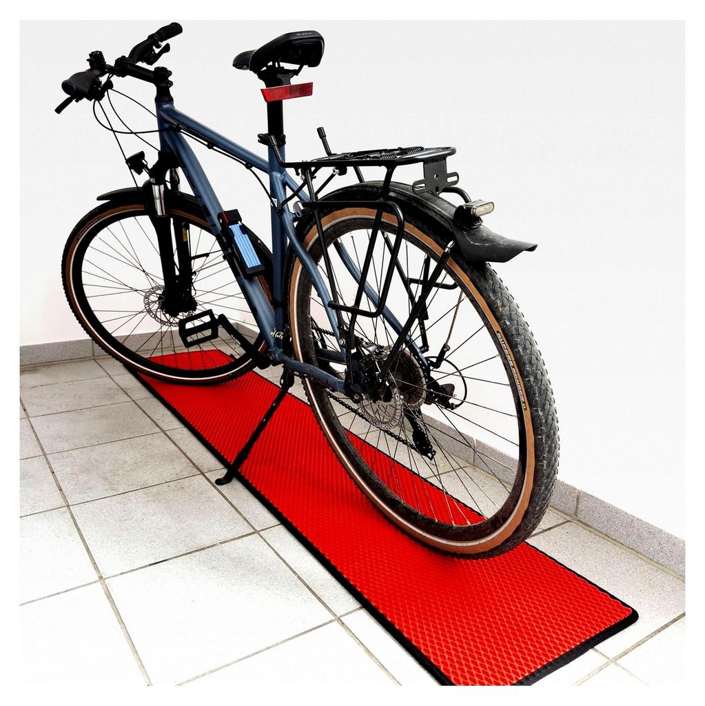 Fahrrad Parkmatte – Wasserdichte Unterlegmatte für Wohnung, Garage und Keller | Rutschfeste Bodenmatte gegen Schmutz und Feuchtigkeit | In versc...