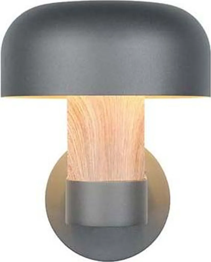Applique anthracite effet bois en aluminium IP54 H 24,5cm - Modèle AL24
