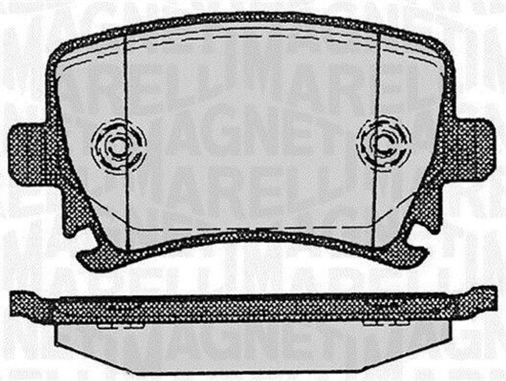 MAGNETI MARELLI Bremsbeläge Satz Hinten Bremsklötze für VW Produktbild 