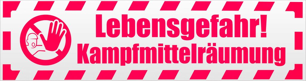 Kiwistar Kampfmittelräumdienst gestreift Magnetschild Schild magnetisch - 30cm Neonpink - Magnetfolie für Auto PKW Kfz
