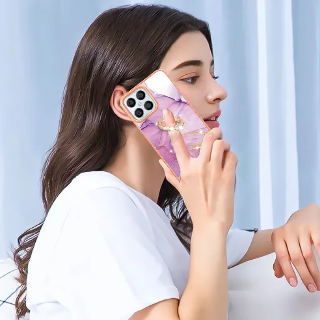 Custodia Glamour Honor X8 4G Marmo Viola: L'Accessorio Must-Have - 4