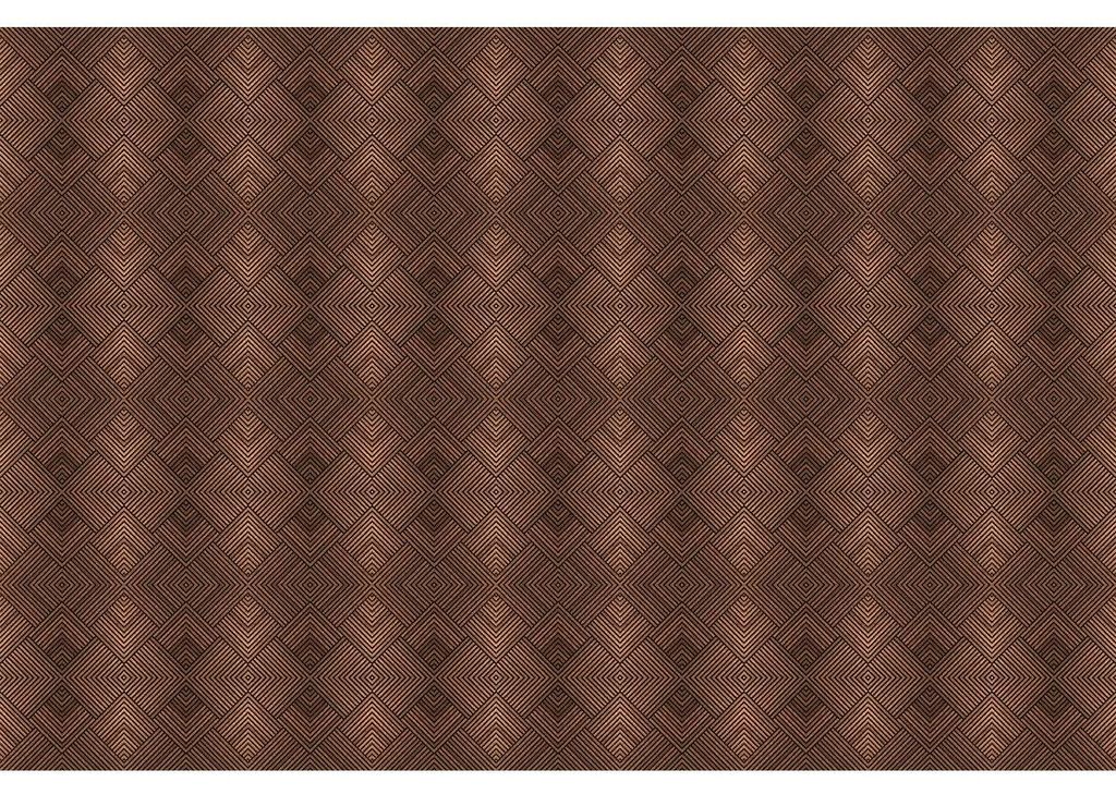 Vinyl-Klebetapete als Meterware – Kopfteil-Wandaufkleber – Braunes Holz, Art déco – 120 x 180 cm