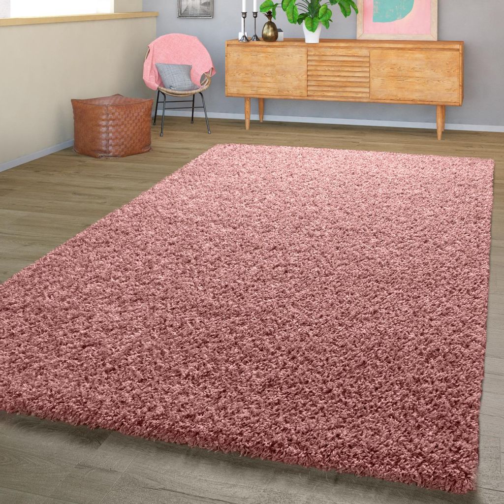 TT Home Moderner Hochflor Teppich Shaggy Einfarbig Dicht Produktbild 
