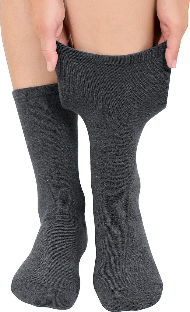 KB Herren Diabetiker Socken extra weit dehnbar venenfreundlich Damen Herren grau 6 Paar 47-50