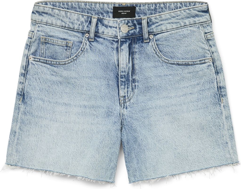 VERO MODA Jeansshorts mit Fransensaum und fünf Taschen Größe: M