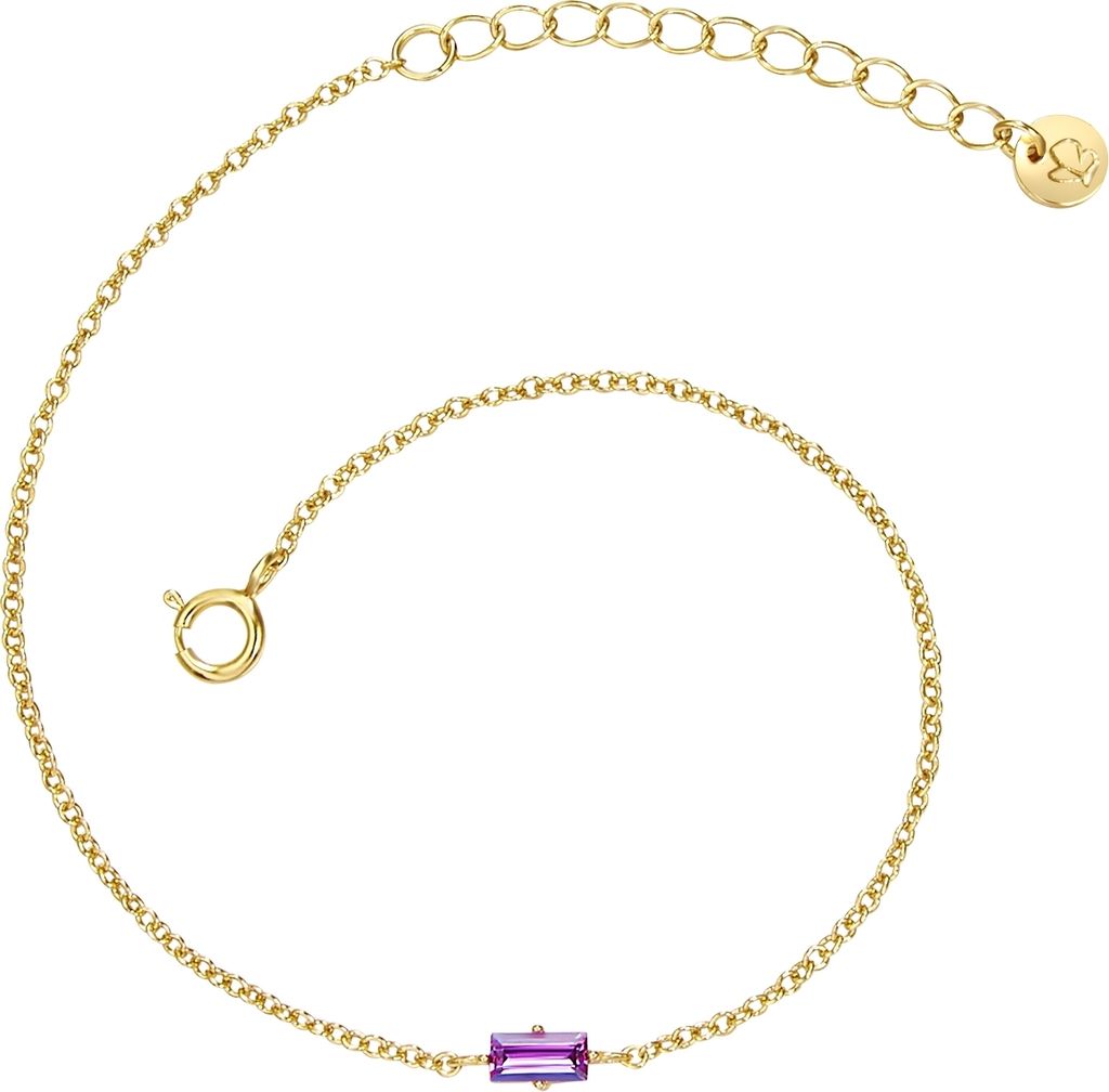 Armband Sterling Silber gelbgold Zirkonia lila