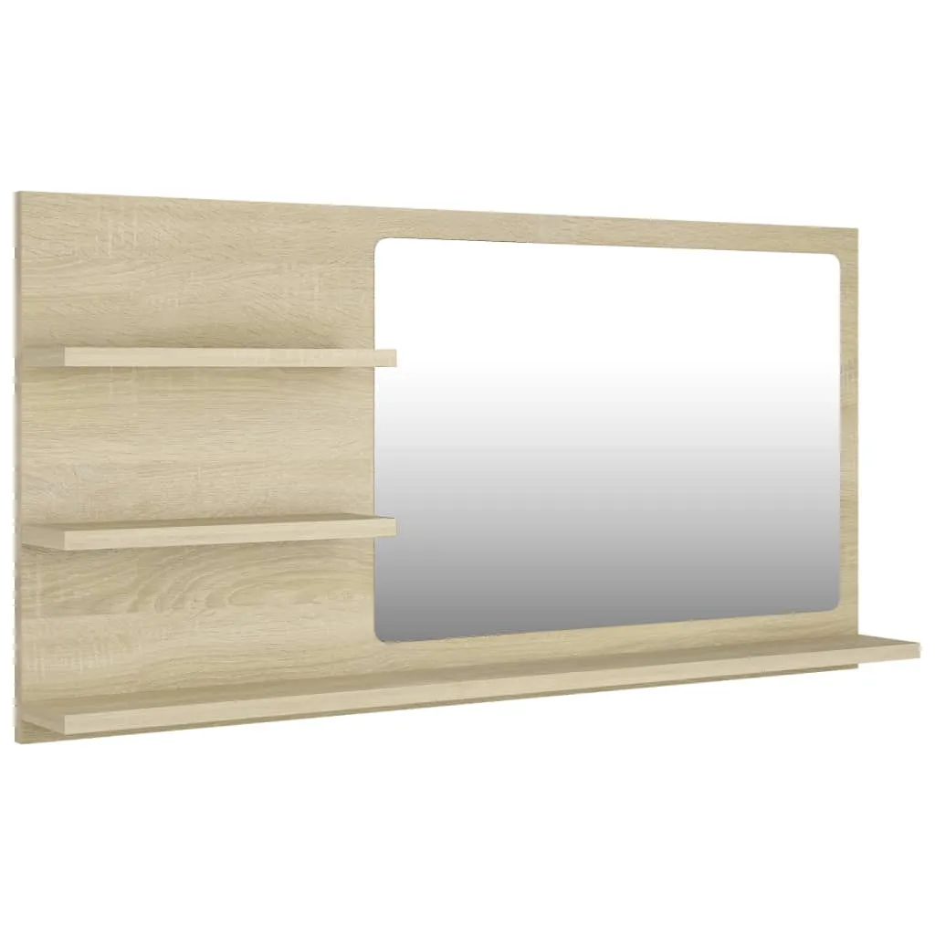 Specchio Bagno Legno Rovere Sonoma 90x45 cm vidaXL - Stile Naturale