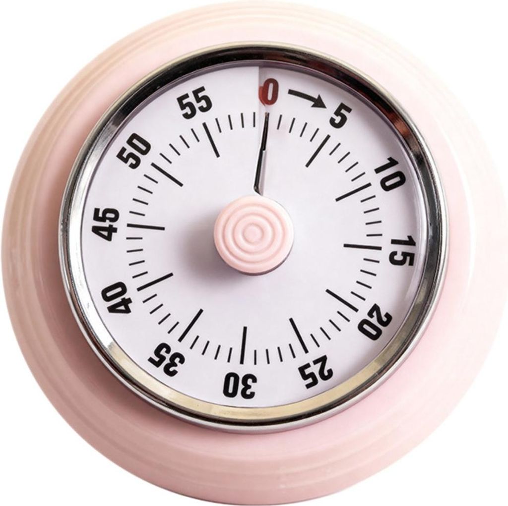 INF Mechanischer Küchentimer - Magnetischer Kurzzeitmesser für Kochen, Backen Rosa